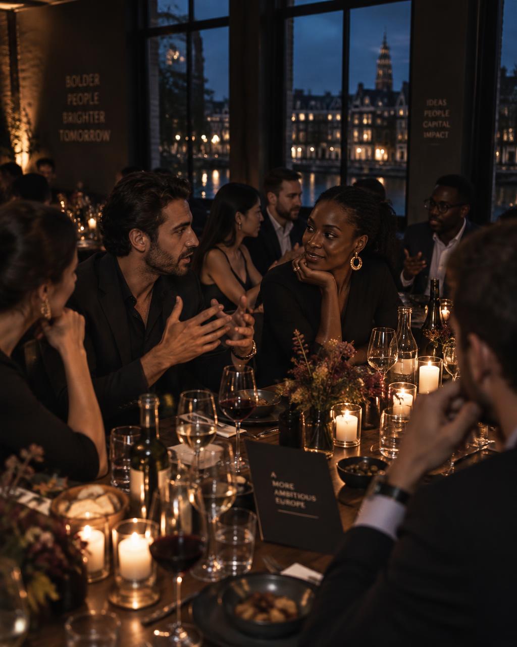 Ondernemers in gesprek tijdens een TIEN-diner